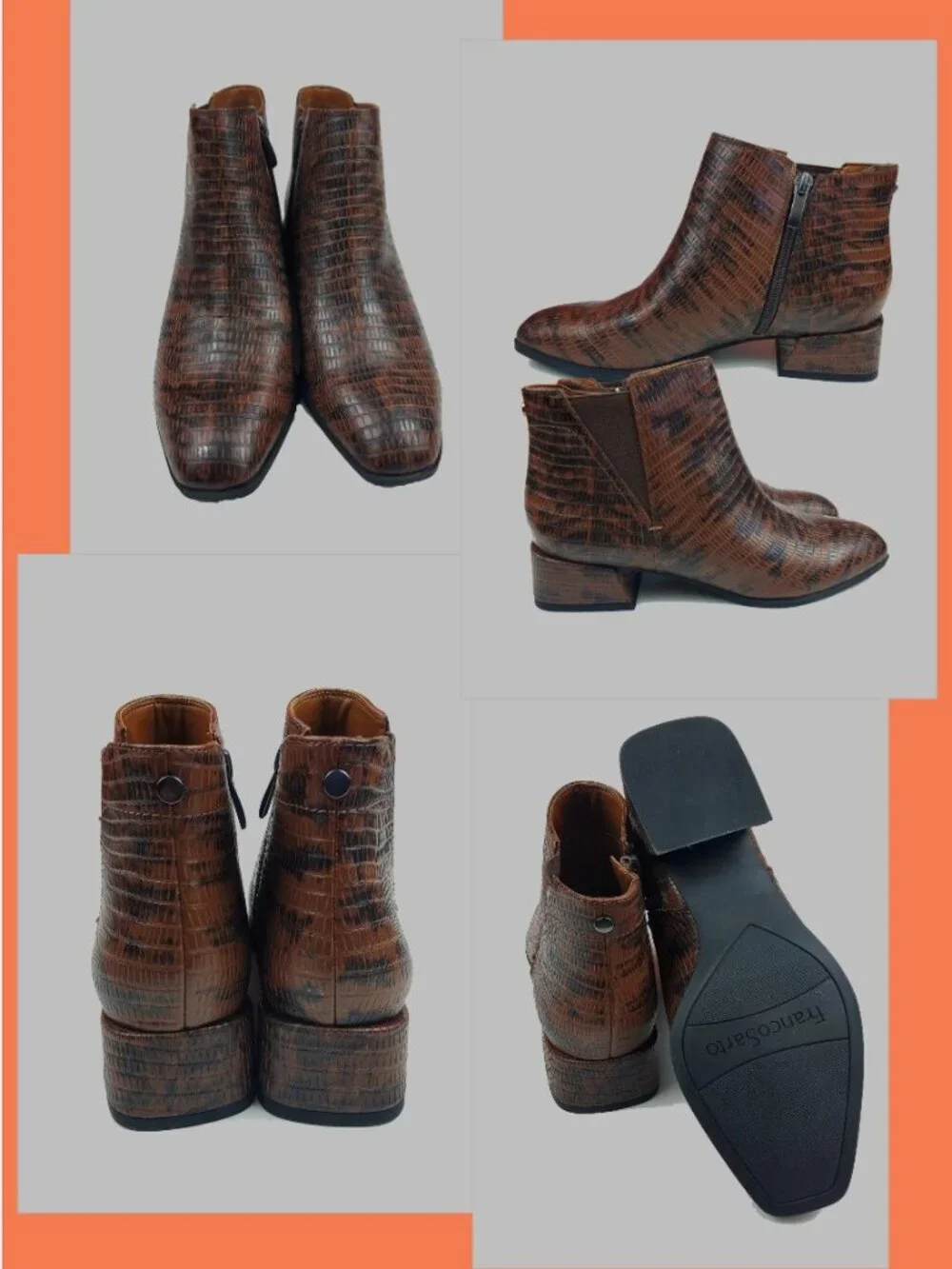 Franco Sarto Snakeskin Booties, sz. 6, Never worn